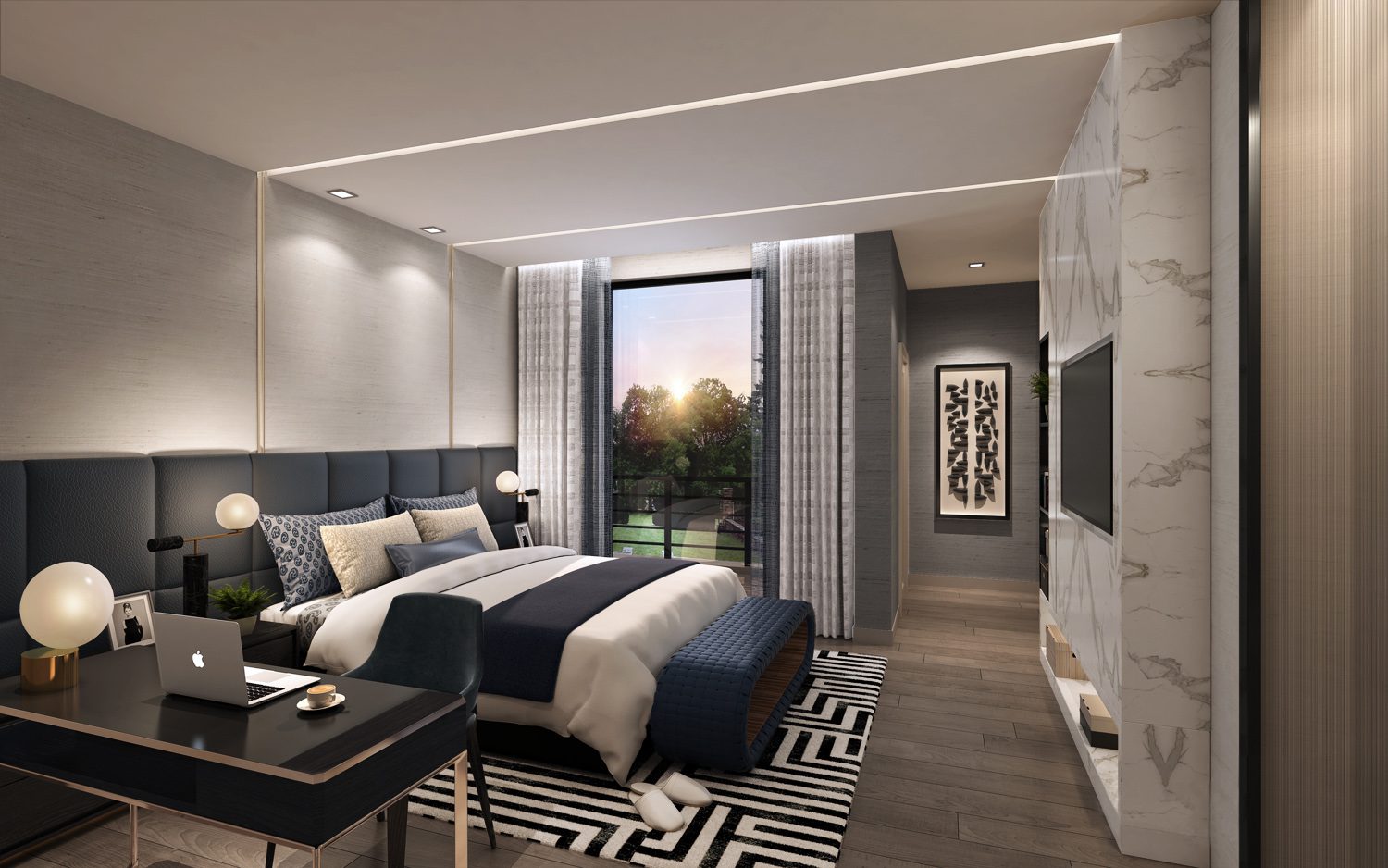 Modern interiors for master bedroom